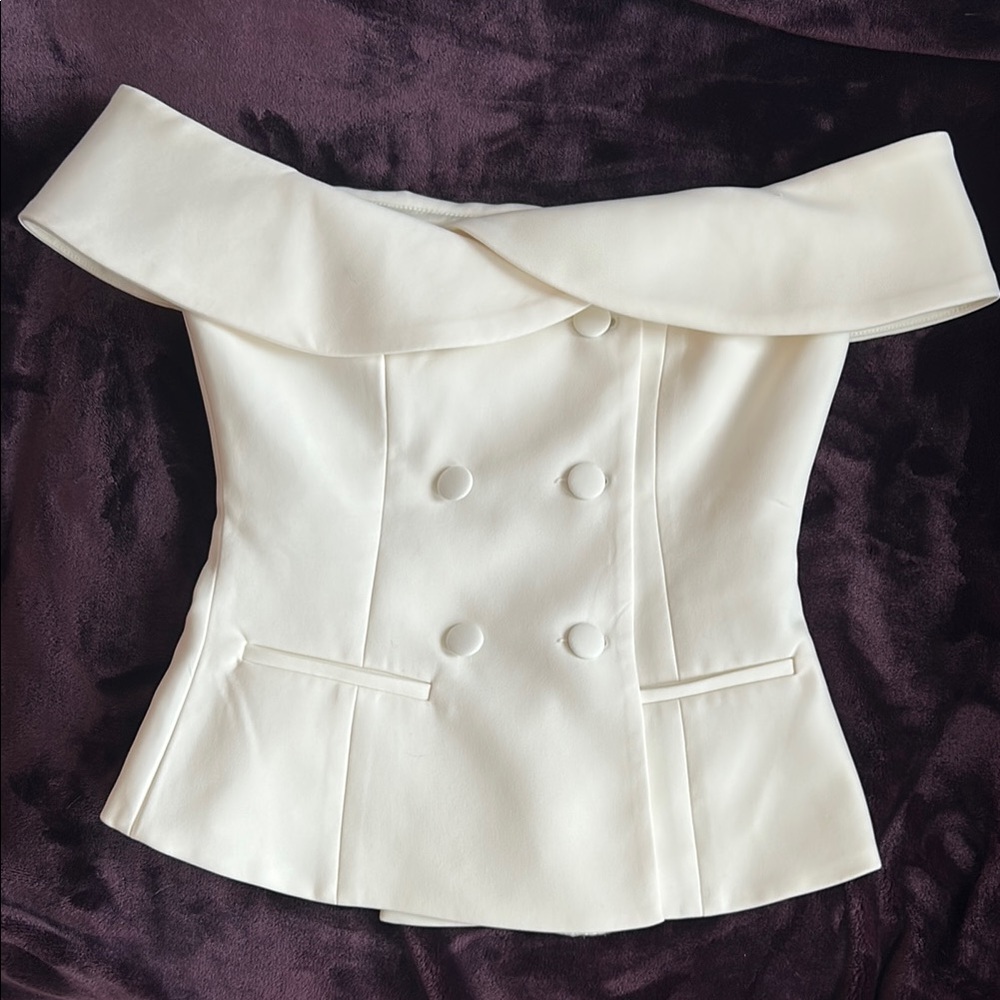 Meshki Off-Shoulder Ivory Blouse